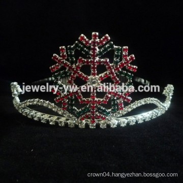 fashion metal silver plated crystal tiara snowflake headband